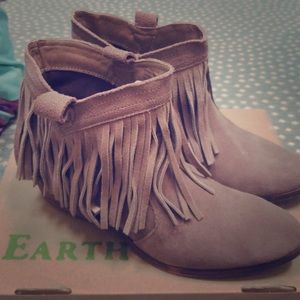 Faux Suede Fringe Booties